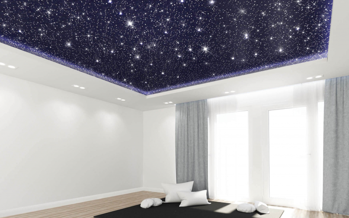 Стоимость двухуровневого потолка в спальне 12 м²